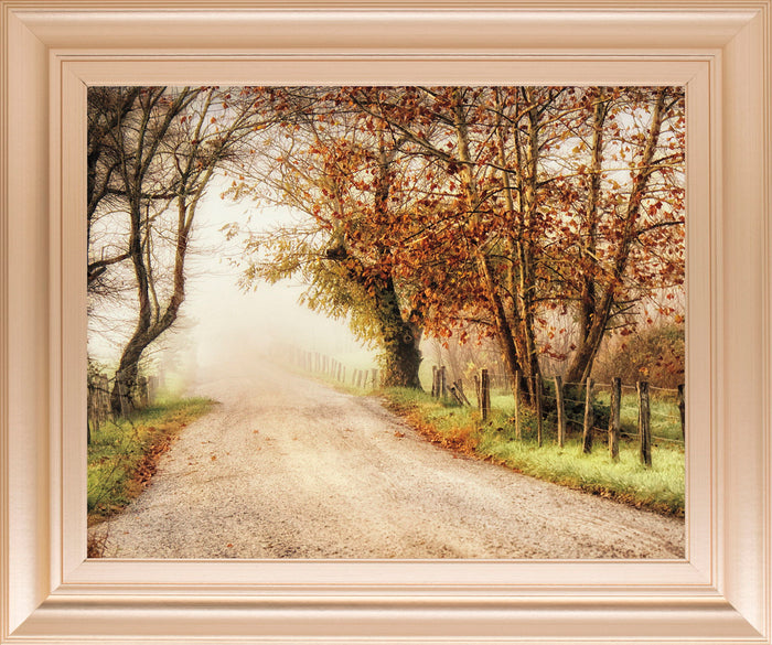 Fog Ahead By D. Burt - Framed Print Wall Art - Beige