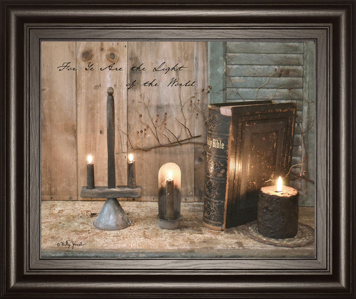 For Ye Are The Light By Billy Jacobs - Framed Print Wall Art - Light Brown