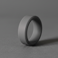 Dark grey 8mm bevelled silicone wedding ring