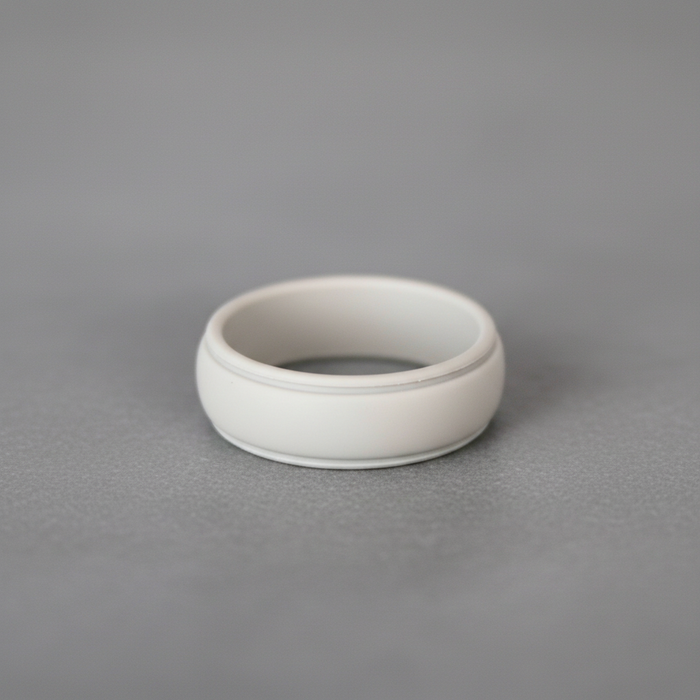Grey 8mm silicone wedding ring