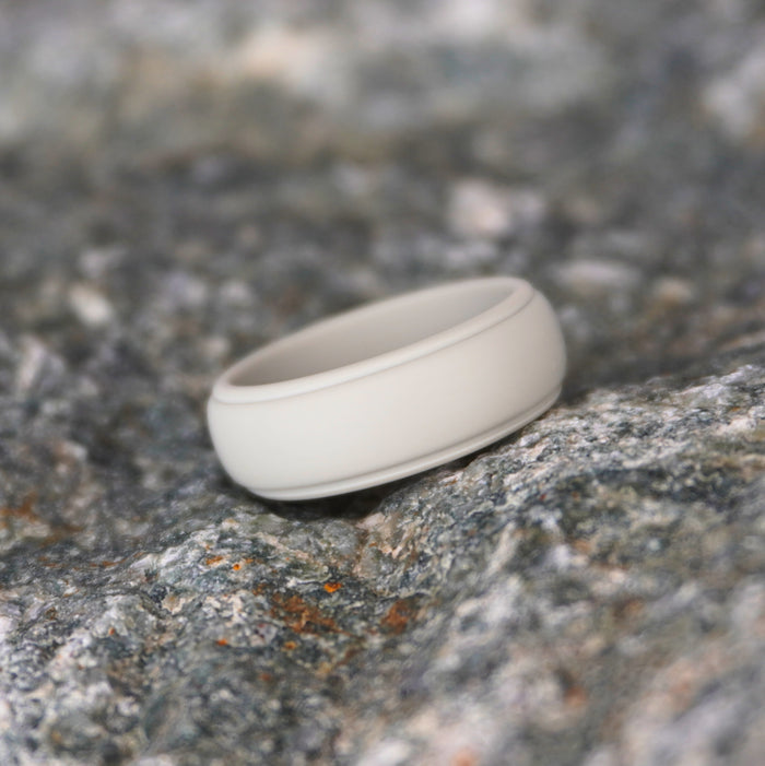 Grey 8mm silicone wedding band by Forge and Lumber