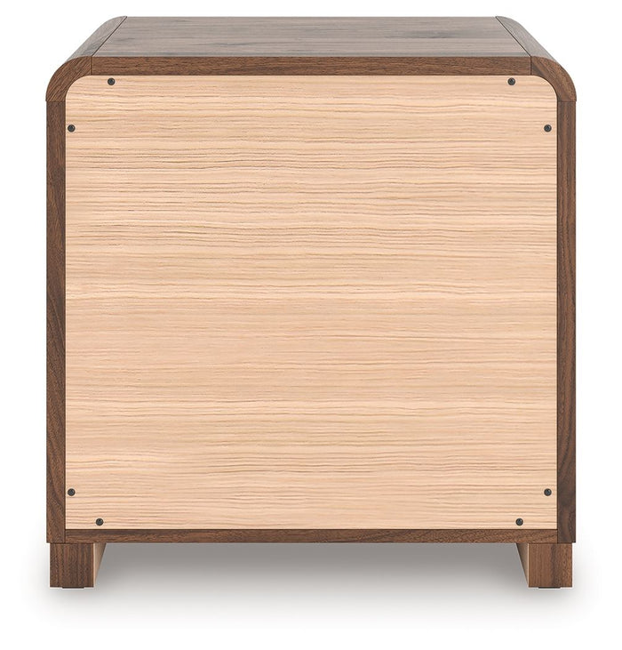 Fortlorn - Two Drawer Night Stand - Walnut Brown