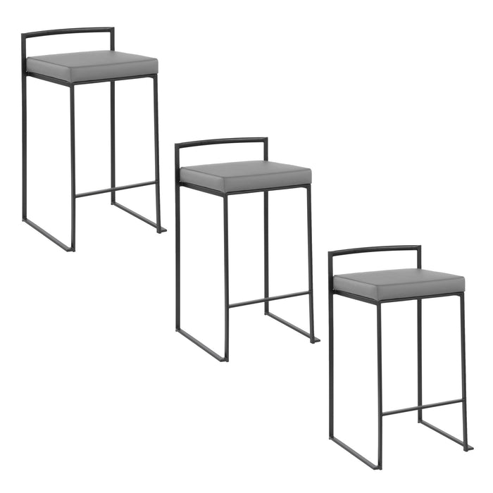 Dark Gray / Faux Leather / 3 Pieces