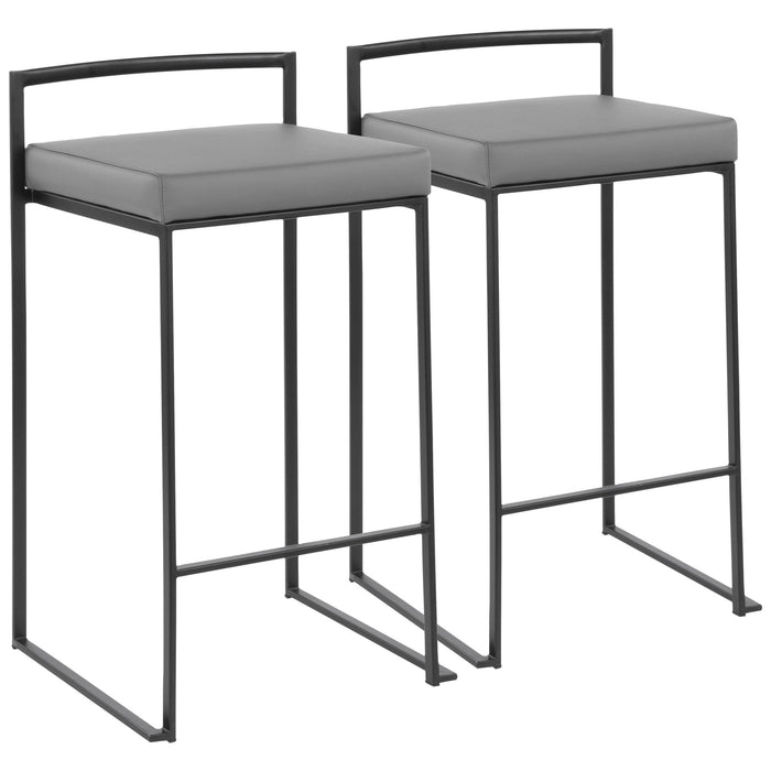 Dark Gray / Faux Leather / 2 Pieces