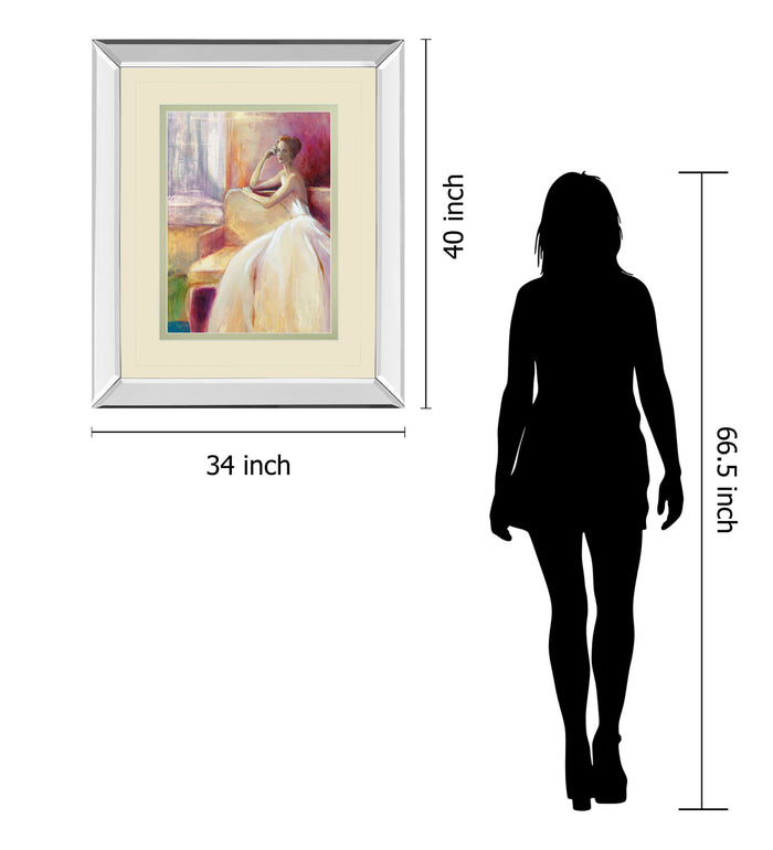 Getting Ready IIl By Sutton - Mirror Framed Print Wall Art - Beige