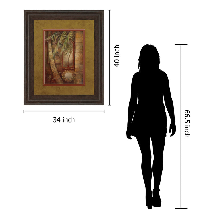 Global Winds Il By Eliane Volherbst-Lane - Framed Print Wall Art - Light Brown