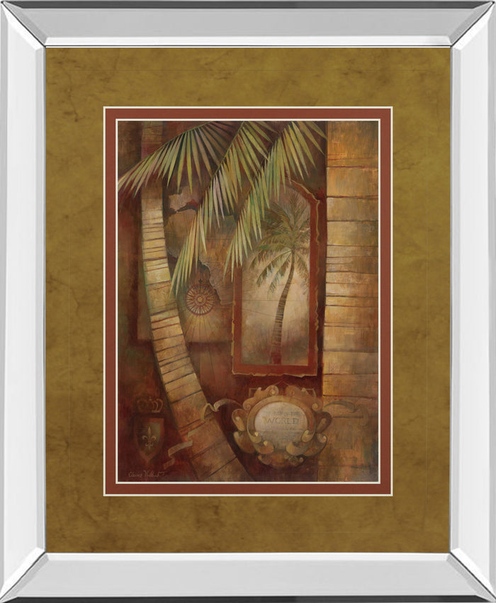 Global Winds Il By Eliane Volherbst-Lane - Mirror Framed Print Wall Art - Light Brown