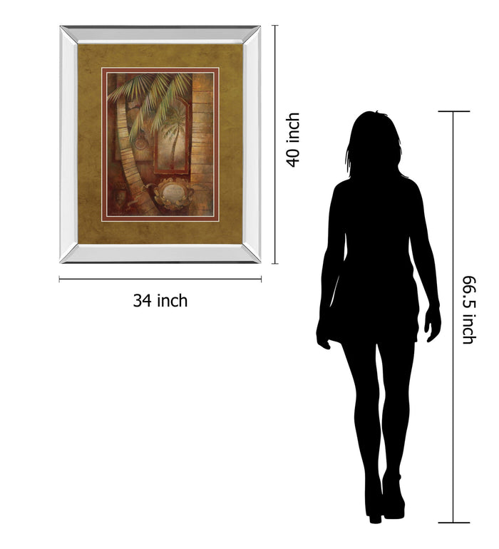 Global Winds Il By Eliane Volherbst-Lane - Mirror Framed Print Wall Art - Light Brown