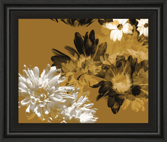 Golden Bloom I By Framed Print Wall Art - Light Brown