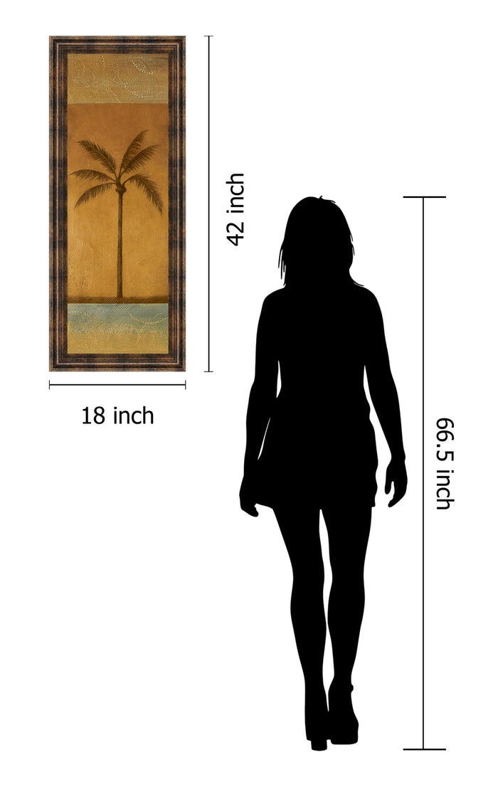 Golden Palm I By Jordan Grey - Framed Print Wall Art - Light Brown