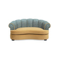 Halle - Rolled Arm Dog Sofa Bed - Gold / Blue