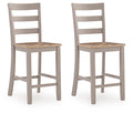 Harperfeld - Barstool (Set of 2) - Natural / Gray