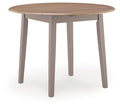 Harperfeld - Round Dining Room Drop Leaf Table - Natural / Gray