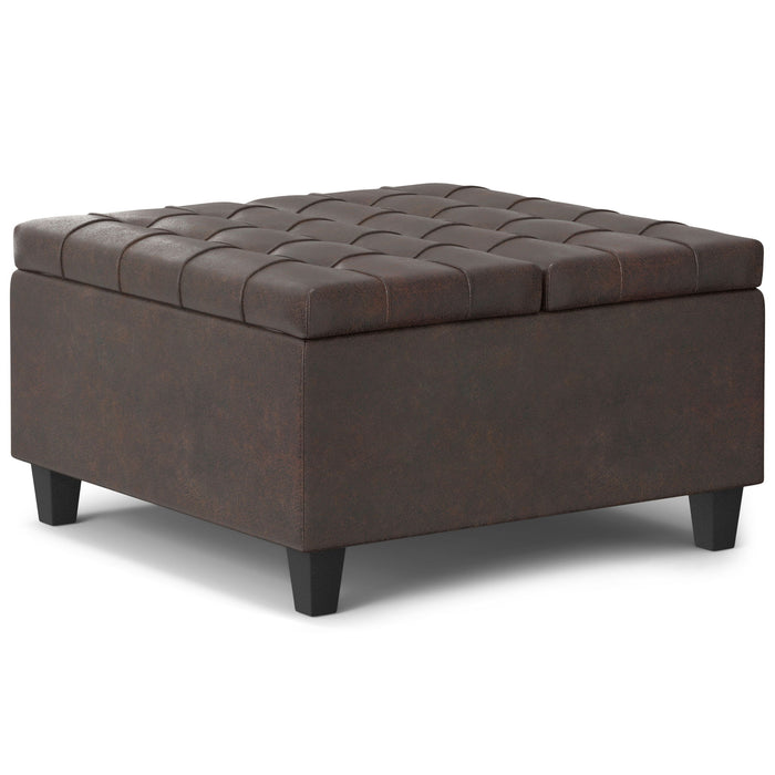 Dark Brown / 30"W x 30"D x 16.5"H / Faux Leather