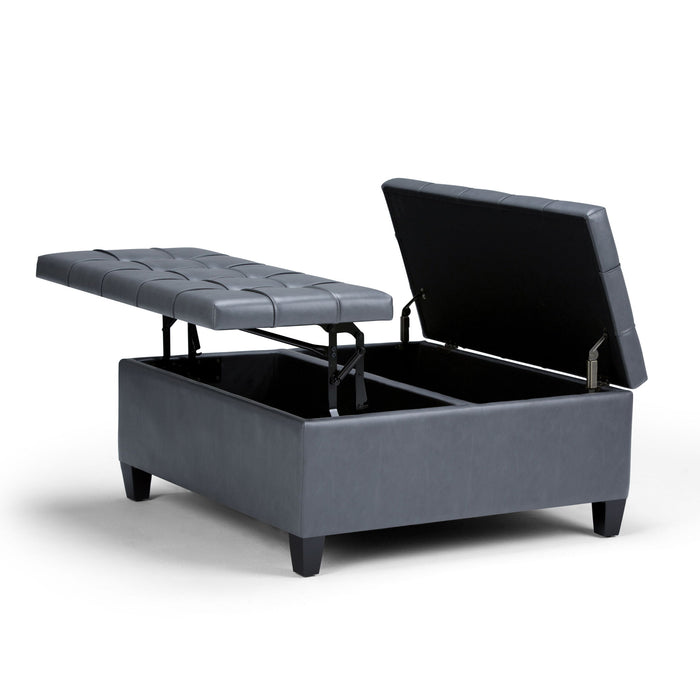 Dark Gray / 36"W x 36"D x 16.5"H / Faux Leather