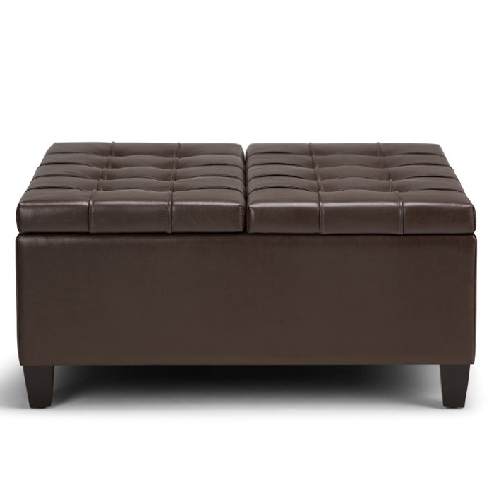 Dark Brown / 36"W x 36"D x 16.5"H / Faux Leather