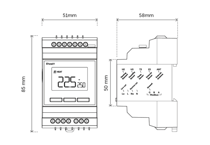 Heatit DIN Smart Thermostat - HEAE5430459 - Vesternet