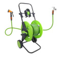 YIMAY green garden hose reel cart set with hose and spray gun