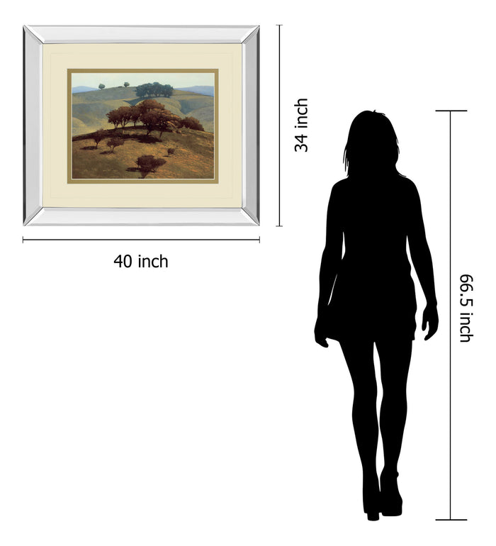 Hills Near Chico By N. Bohne - Mirror Framed Print Wall Art - Light Brown