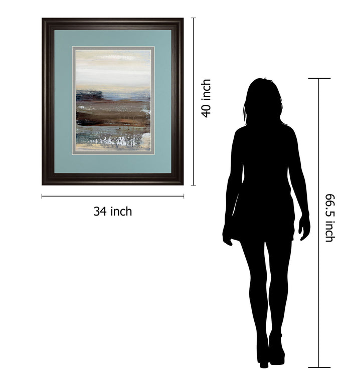 Hint Of By Aerial Snow - Framed Print Wall Art - Light Blue