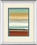 Horizon Lines II By Tesla Mirrored Frame - Light Brown