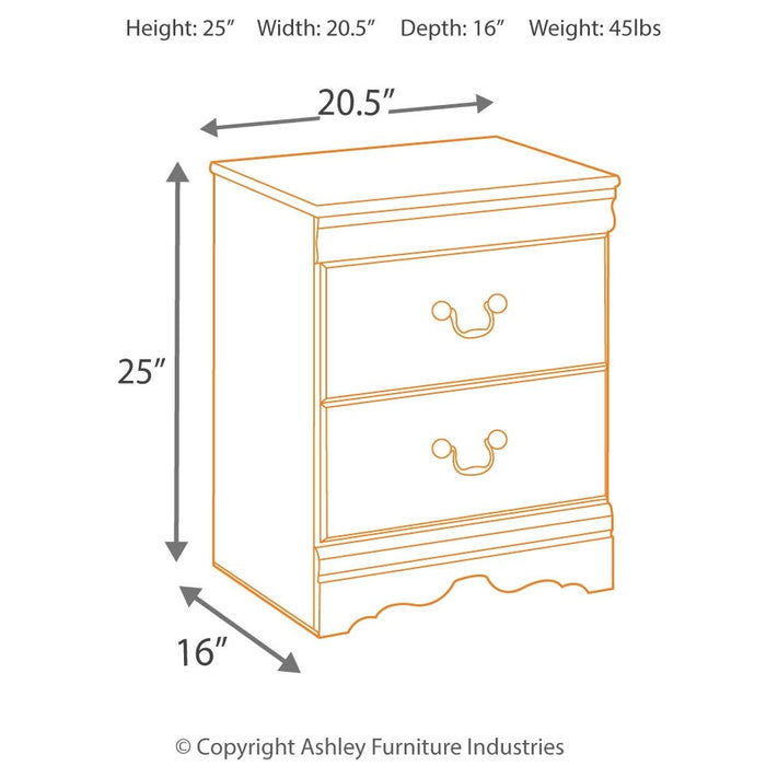 Huey Vineyard - Two Drawer Night Stand - Black