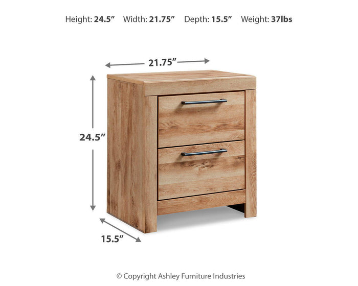 Hyanna - Two Drawer Night Stand - Tan Brown