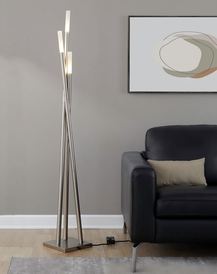 Icicle - Contemporary Floor Lamp - Nickel