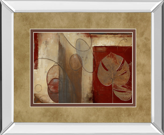 Inspiration In Crimson By Patricia Pinto - Mirror Framed Print Wall Art - Light Brown