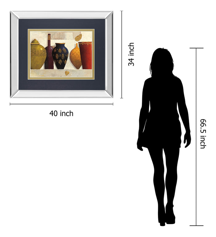 Jeweled Vessels By J. Wiens - Mirror Framed Print Wall Art - Dark Gray