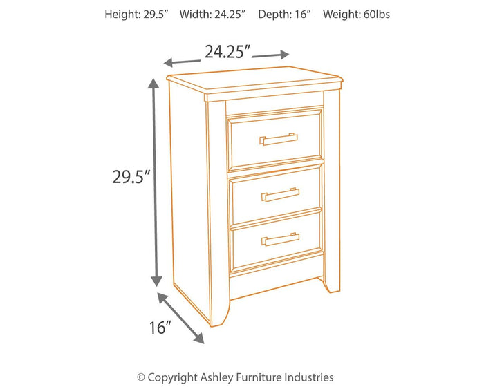 Juararo - Two Drawer Night Stand - Dark Brown