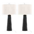 Kona - Contemporary Table Lamp (Set of 2) - Matte Black / Modern Brass / Natural