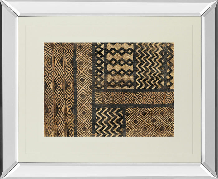 Kuba Abstract By Sue Schlabach - Mirror Framed Print Wall Art - Light Brown