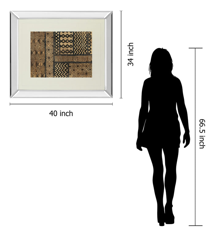 Kuba Abstract By Sue Schlabach - Mirror Framed Print Wall Art - Light Brown