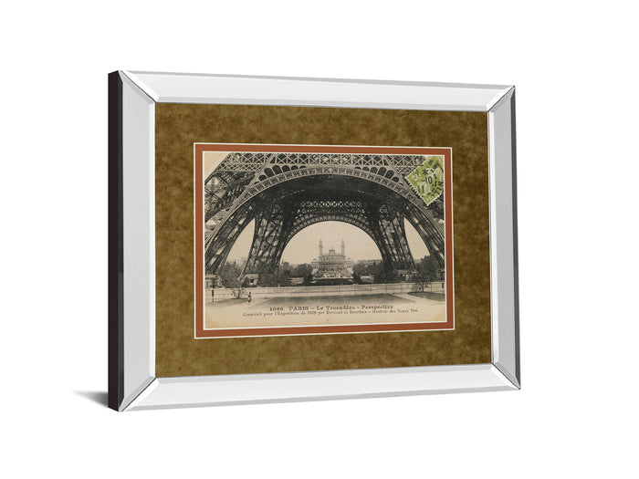 La Base De La Eifel By Wild Apple Studio - Mirror Framed Print Wall Art - Light Brown