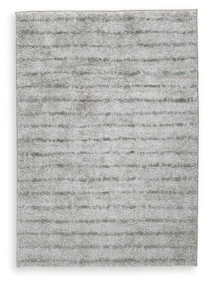 Laddway - 5' x 7' Rug - Cream / Green