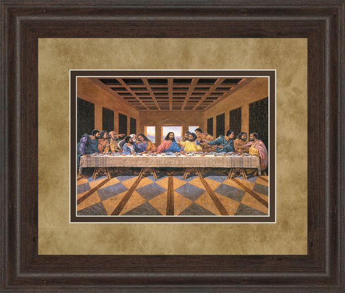 Last Supper (African American) - Framed Print Wall Art - Light Brown