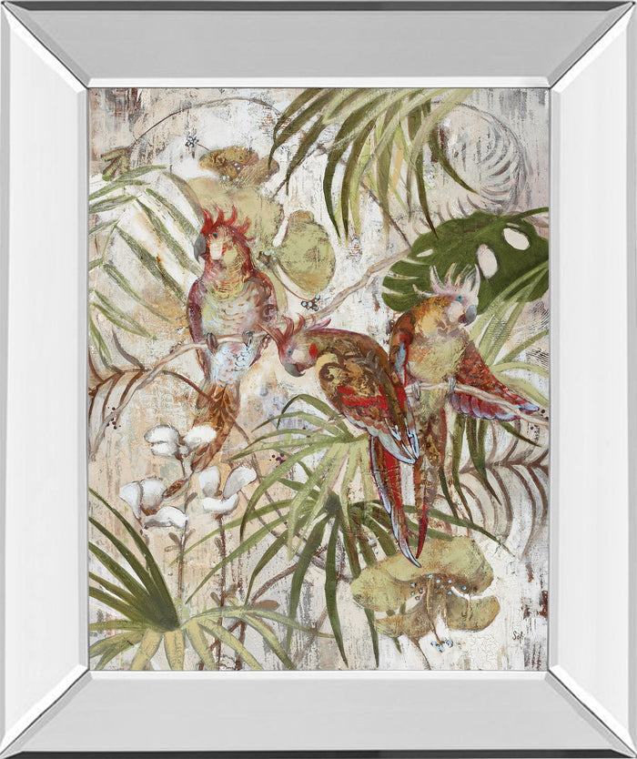 Let's Talk By Sofi Taylor - Mirror Framed Print Wall Art - Green