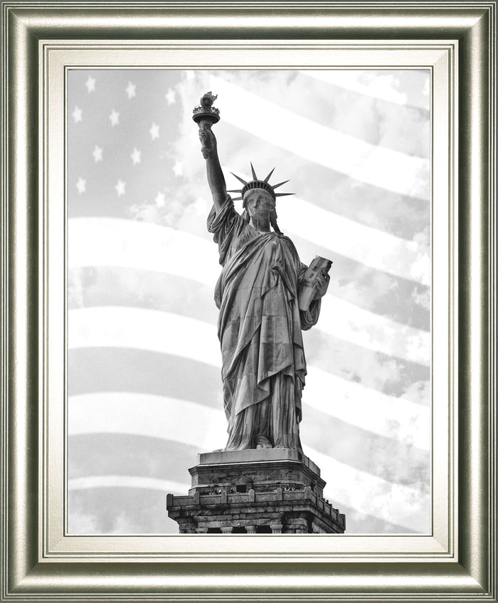 Liberty Flag By Roffman, R. - Framed Print Wall Art - Gray