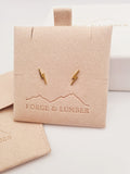 18K gold plated stainless steel lightning bolt stud earrings by Forge and Lumber