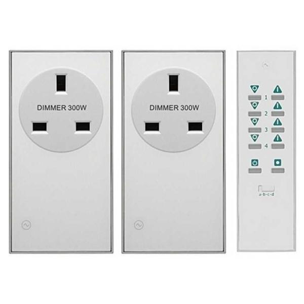 LightwaveRF Remote Control Dimmable Socket Kit - 2 pack - JSJSLW301BLK - Vesternet