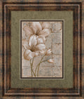 Lilies On Silver I By Vivian Flasch - Framed Print Wall Art - Light Brown