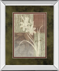 Lily Silhouette By Various - Mirror Framed Print Wall Art - Light Brown