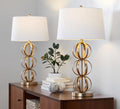 Linx - Contemporary Table Lamp (Set of 2) - Gold / White