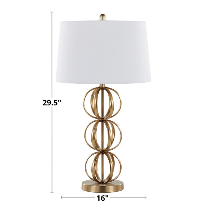 Linx - Contemporary Table Lamp (Set of 2) - Gold / White