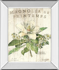 Magnolia De Printemps By Sue Schlabach - Mirror Framed Print Wall Art - Beige