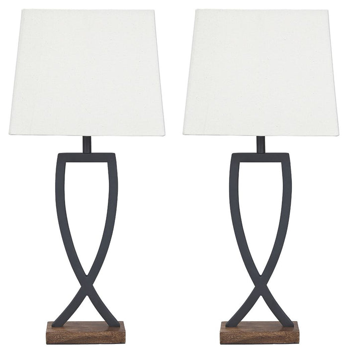 Makara - Metal Table Lamp (Set of 2) - Black / Brown