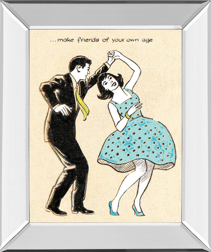 Make Friends Of Your Own Age By Roy Newby - Mirror Framed Print Wall Art - Beige