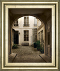 Marais Courtyard By Milla - Framed Print Wall Art - Light Brown