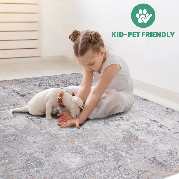 Marfi - 6' X 9' Abstract Area Rug - Gray / Multi